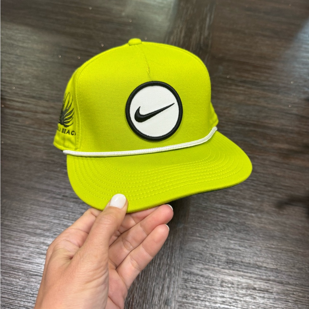 Nike Lime Green Snapback Rope Hat with Swoosh Logo